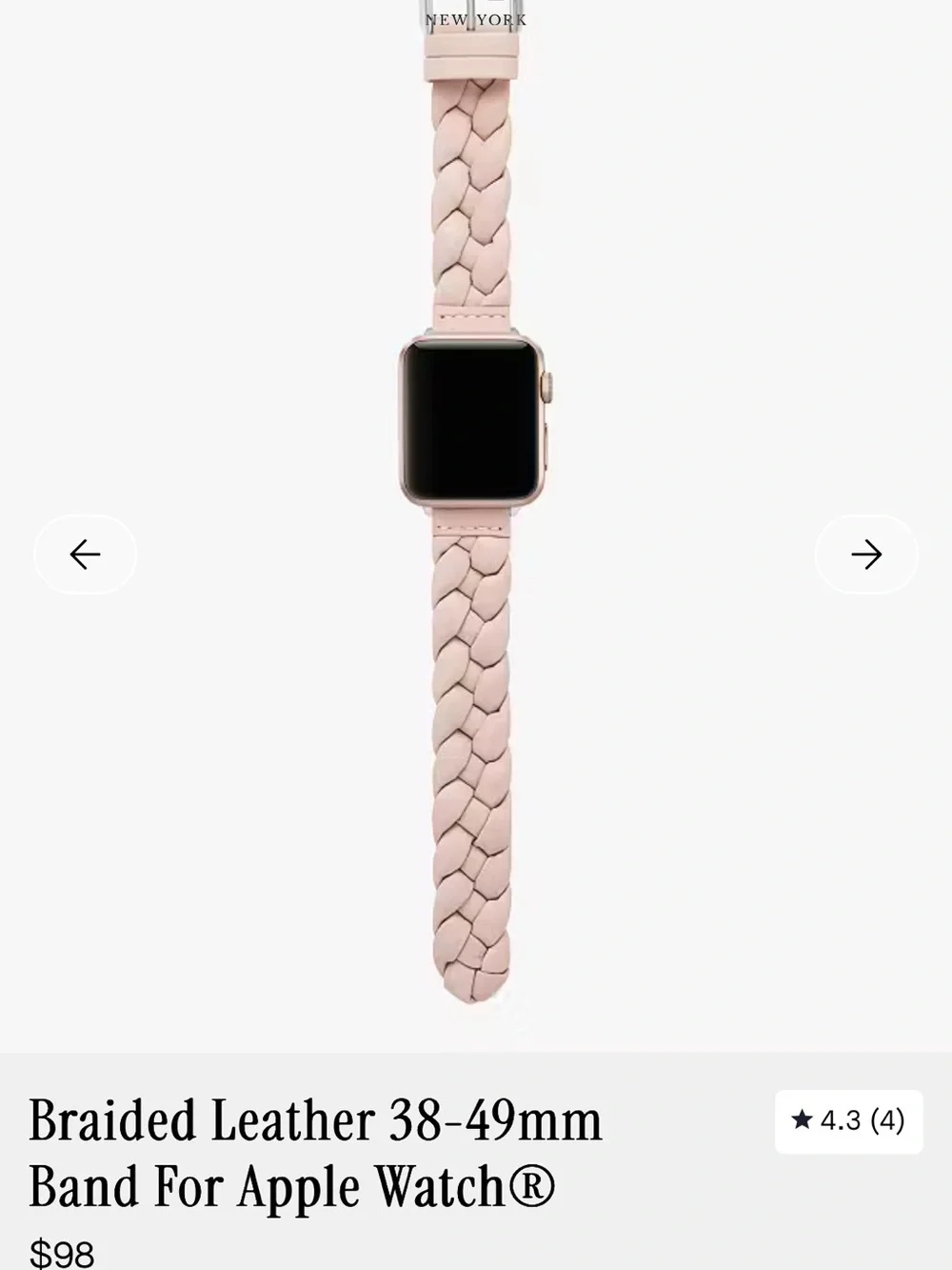 kate spade Braided Pale Pink Leather Apple Watch Strap 50 OBO